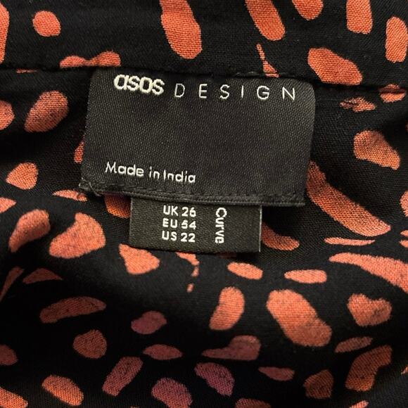 ASOS Curve Black and Pink Patterned Midi Skirt - Picture 4 of 5